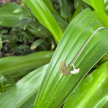 BI-COLOR GINKGO [Scapular] Necklace