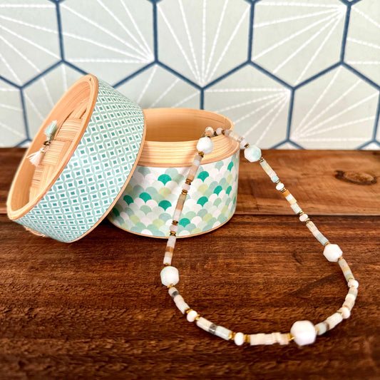 GIFT SET - NEVE Necklace +  STEAMER [8cm] Basket